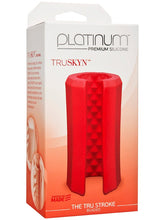 Doc Johnson Platinum The Tru Stroke Beaded Masturbator Red Masturbators and Strokers